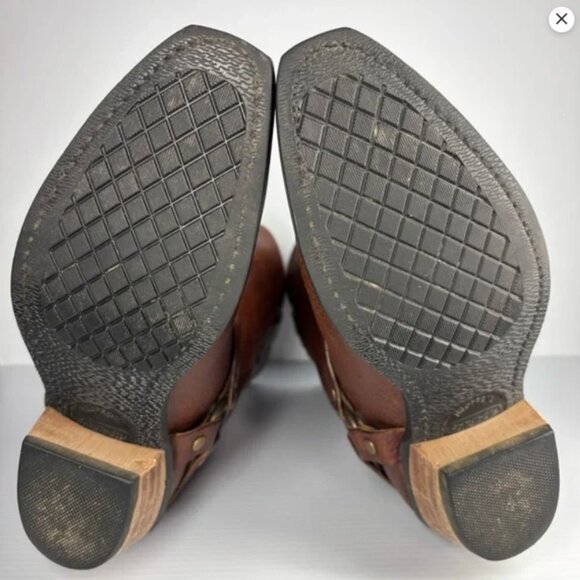 Vintage Leather Harness USA Made Square Toe Rugged Moto - Picture 6 of 12